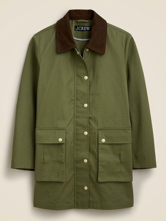 J. Crew Jackets & Blazers - J. Crew Olive Green Heritage Barn Jacket Waxed Coat BT815